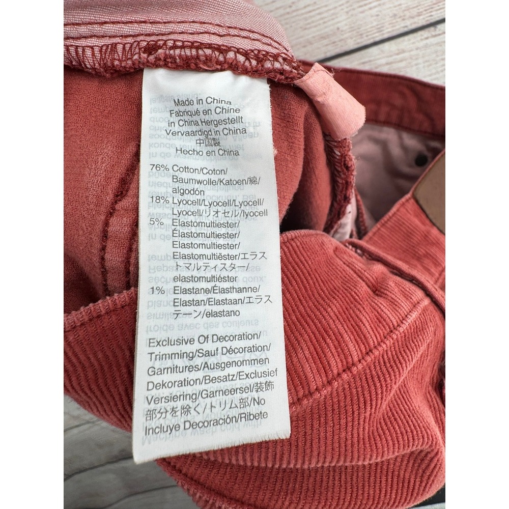 Madewell Cali Demi-Boot Pants Women 30 Red Corduroy High Rise Button Fly M0602 - Picture 5 of 10